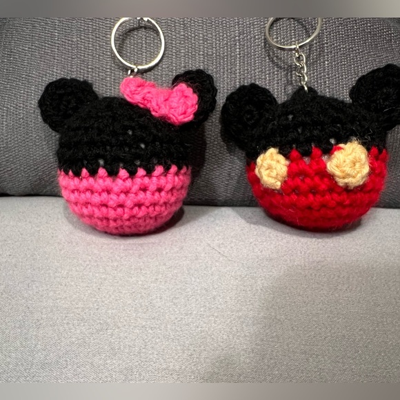Accessories - Minnie & Mickey Mouse Handmade Crochet Keychain Gift Set